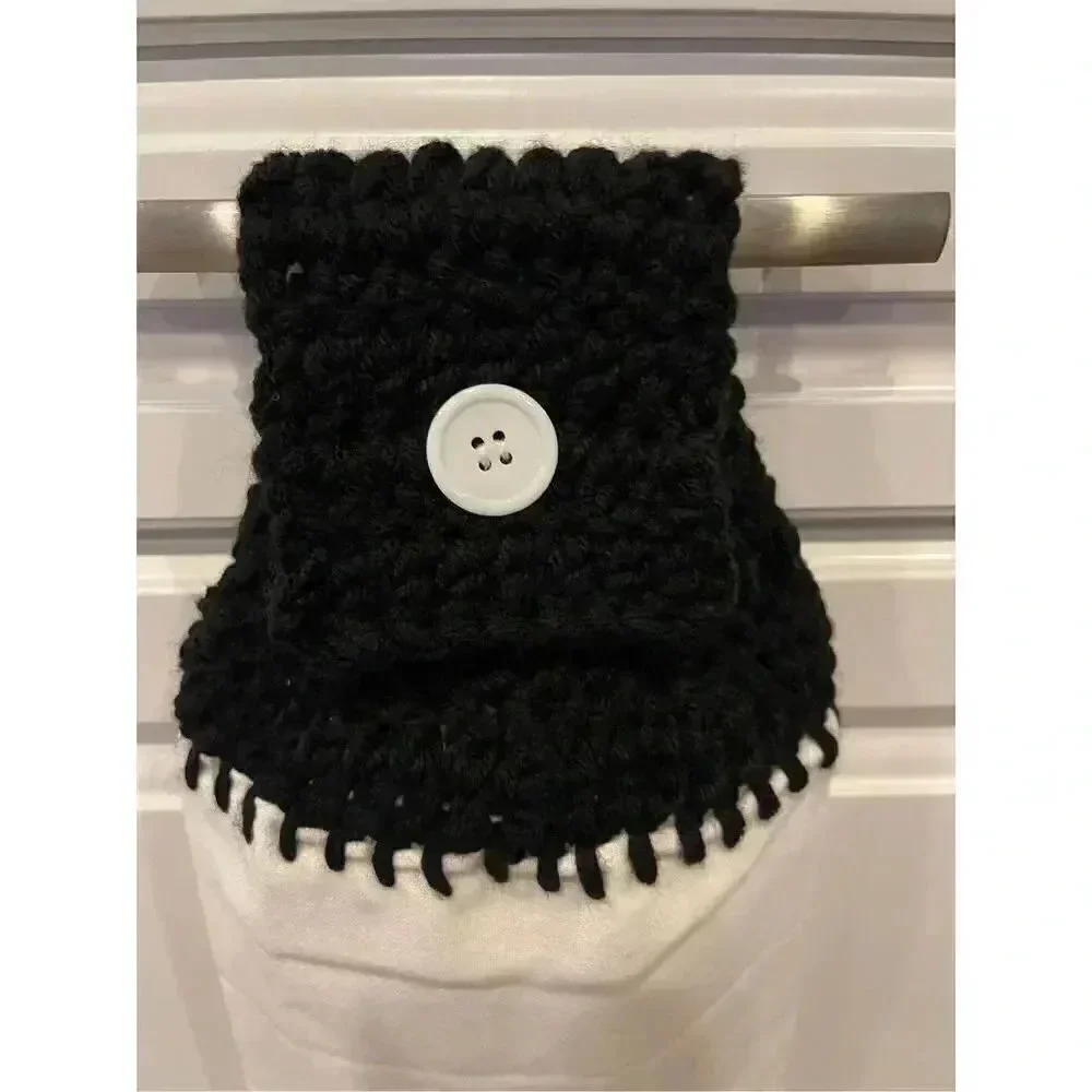 Crochet Top Kitchen Towel- Eat Drink And Be Thankful